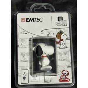 EMTEC Peanuts Snoopy Collectible USB 2.0 Flash Drive, 8GB - New Factory Sealed